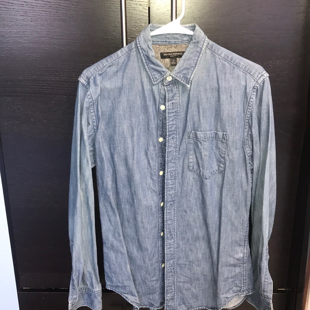 Banana republic denim shirt, slim, small